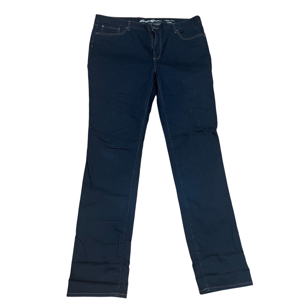 Eddie Bauer Women's Dark Wash‎ Slightly Curvy Straight Leg Jeans Size T20